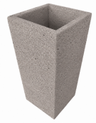 FIORIERA TRAPEZOIDALE IN CEMENTO CALCESTRUZZO COLORE BIANCO SABBIATO PER ESTERNO - CM 45x45x140h - Conforme ai CAM