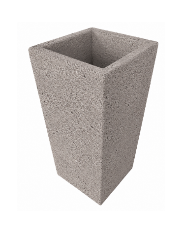 FIORIERA TRAPEZOIDALE IN CEMENTO CALCESTRUZZO COLORE BIANCO SABBIATO PER ESTERNO - CM 45x45x140h - Conforme ai CAM