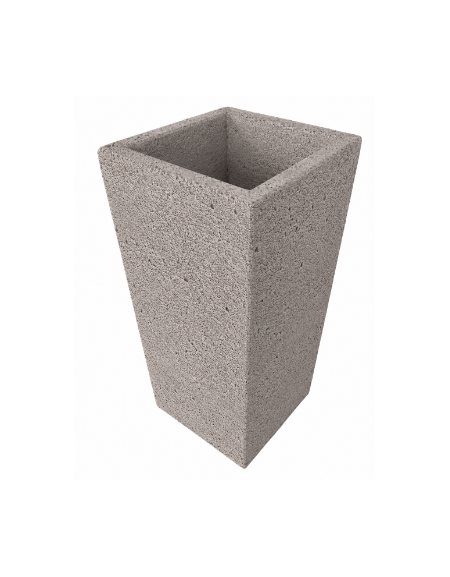 FIORIERA TRAPEZOIDALE IN CEMENTO CALCESTRUZZO COLORE BIANCO SABBIATO PER ESTERNO - CM 45x45x140h - Conforme ai CAM