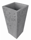 FIORIERA TRAPEZOIDALE IN CEMENTO CALCESTRUZZO COLORE GRIGIO PIETRA PER ESTERNO - CM 41x41x90h - Conforme ai CAM