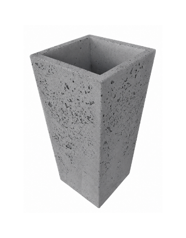 FIORIERA TRAPEZOIDALE IN CEMENTO CALCESTRUZZO COLORE GRIGIO PIETRA PER ESTERNO - CM 41x41x90h - Conforme ai CAM