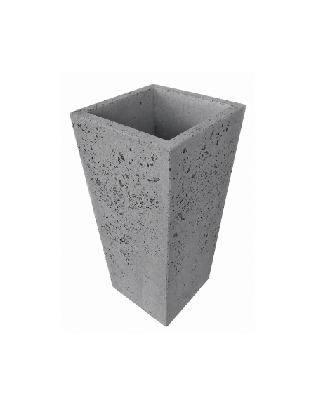 FIORIERA TRAPEZOIDALE IN CEMENTO CALCESTRUZZO COLORE GRIGIO PIETRA PER ESTERNO - CM 41x41x90h - Conforme ai CAM