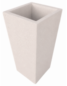 FIORIERA TRAPEZOIDALE IN CEMENTO CALCESTRUZZO COLORE BIANCO PIETRA PER ESTERNO - CM 41x41x90h - Conforme ai CAM