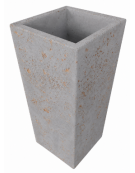FIORIERA TRAPEZOIDALE IN CEMENTO CALCESTRUZZO COLORE GRIGIO TRAVERTINO PER ESTERNO - CM 41x41x90h - Conforme ai CAM