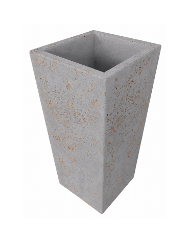 FIORIERA TRAPEZOIDALE IN CEMENTO CALCESTRUZZO COLORE GRIGIO TRAVERTINO PER ESTERNO - CM 41x41x90h - Conforme ai CAM