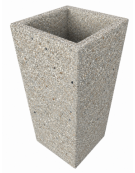 FIORIERA TRAPEZOIDALE IN CEMENTO CALCESTRUZZO COLORE GRIGIO SABBIATO PER ESTERNO - CM 41x41x90h - Conforme ai CAM