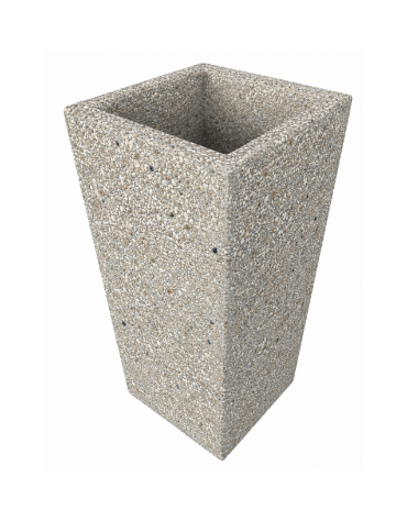 FIORIERA TRAPEZOIDALE IN CEMENTO CALCESTRUZZO COLORE GRIGIO SABBIATO PER ESTERNO - CM 41x41x90h - Conforme ai CAM