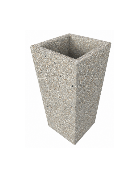 FIORIERA TRAPEZOIDALE IN CEMENTO CALCESTRUZZO COLORE GRIGIO SABBIATO PER ESTERNO - CM 41x41x90h - Conforme ai CAM