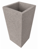 FIORIERA TRAPEZOIDALE IN CEMENTO CALCESTRUZZO COLORE BIANCO SABBIATO PER ESTERNO - CM 41x41x90h - Conforme ai CAM