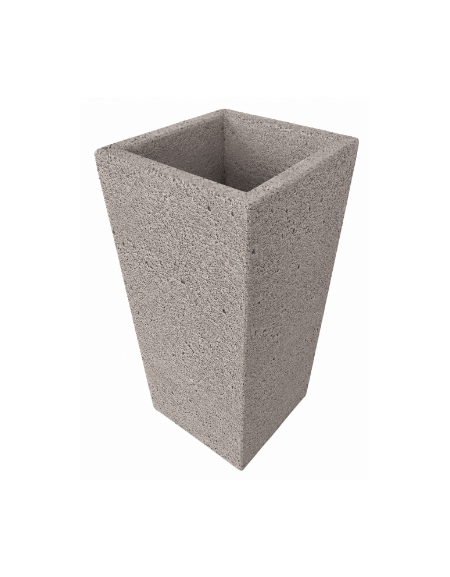 FIORIERA TRAPEZOIDALE IN CEMENTO CALCESTRUZZO COLORE BIANCO SABBIATO PER ESTERNO - CM 41x41x90h - Conforme ai CAM
