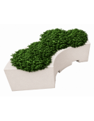 Fioriera forma curva in cemento calcestruzzo per esterno - colore Bianco pietra - cm 200x60x45h - Conforme ai CAM