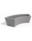 Fioriera trapezoidale design Curvo in cemento calcestruzzo per esterno - colore Grigio pietra - cm 176x60x45h - Conforme ai CAM