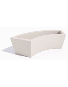 Fioriera trapezoidale design Curvo in cemento calcestruzzo per esterno - colore Bianco pietra - cm 176x60x45h - Conforme ai CAM