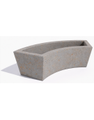 Fioriera trapezoidale design Curvo in cemento calcestruzzo per esterno - colore Grigio travertino - cm 176x60x45h - Conforme CAM