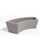 Fioriera trapezoidale design Curvo in cemento calcestruzzo per esterno - colore Grigio travertino - cm 176x60x45h - Conforme CAM