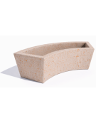Fioriera trapezoidale design Curvo in cemento calcestruzzo per esterno - colore Bianco travertino - cm 176x60x45h - Conforme CAM