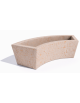 Fioriera trapezoidale design Curvo in cemento calcestruzzo per esterno - colore Bianco travertino - cm 176x60x45h - Conforme CAM