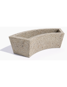 Fioriera trapezoidale design Curvo in cemento calcestruzzo per esterno - colore Grigio sabbiato - cm 176x60x45h - Conforme CAM