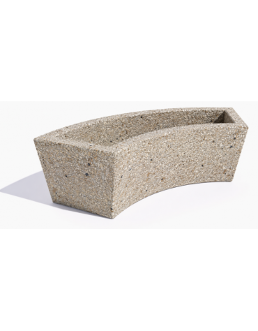 Fioriera trapezoidale design Curvo in cemento calcestruzzo per esterno - colore Grigio sabbiato - cm 176x60x45h - Conforme CAM