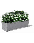 Fioriera trapezoidale in cemento calcestruzzo per esterno - colore Grigio pietra - cm 160x60x45h - Conforme ai CAM