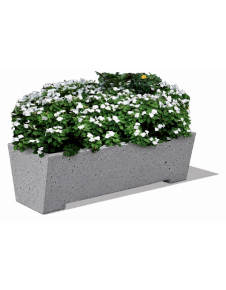 Fioriera trapezoidale in cemento calcestruzzo per esterno - colore Grigio pietra - cm 160x60x45h - Conforme ai CAM