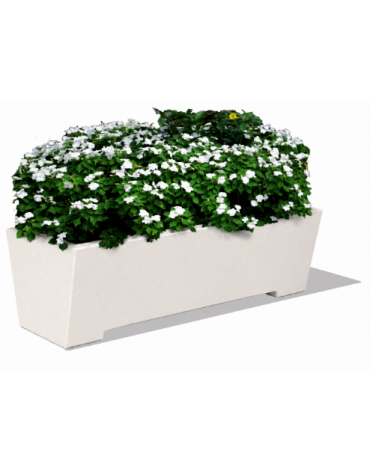 Fioriera trapezoidale in cemento calcestruzzo per esterno - colore Bianco pietra - cm 160x60x45h - Conforme ai CAM