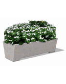 Fioriera trapezoidale in cemento calcestruzzo per esterno - colore Grigio travertino - cm 160x60x45h - Conforme ai CAM