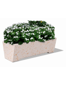 Fioriera trapezoidale in cemento calcestruzzo per esterno - colore Bianco travertino - cm 160x60x45h - Conforme ai CAM