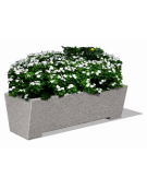 Fioriera trapezoidale in cemento calcestruzzo per esterno - colore Bianco sabbiato - cm 160x60x45h - Conforme ai CAM