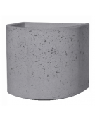 Fioriera semicircolare in cemento calcestruzzo per esterno - colore Grigio pietra - senza zoccolatura - cm Ø 65x70h - CAM