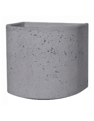 Fioriera semicircolare in cemento calcestruzzo per esterno - colore Grigio pietra - senza zoccolatura - cm Ø 65x70h - CAM