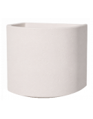 Fioriera semicircolare in cemento calcestruzzo per esterno - colore Bianco pietra - senza zoccolatura - cm Ø 65x70h - CAM