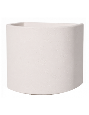 Fioriera semicircolare in cemento calcestruzzo per esterno - colore Bianco pietra - senza zoccolatura - cm Ø 65x70h - CAM