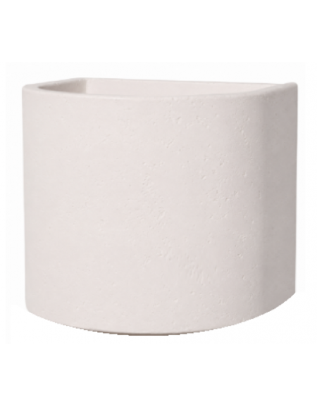 Fioriera semicircolare in cemento calcestruzzo per esterno - colore Bianco pietra - senza zoccolatura - cm Ø 65x70h - CAM