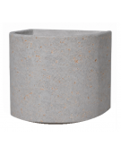 Fioriera semicircolare in cemento calcestruzzo per esterno - colore Grigio travertino - senza zoccolatura - cm Ø 65x70h - CAM