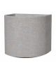 Fioriera semicircolare in cemento calcestruzzo per esterno - colore Grigio travertino - senza zoccolatura - cm Ø 65x70h - CAM