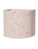 Fioriera semicircolare in cemento calcestruzzo per esterno - colore Bianco travertino - senza zoccolatura - cm Ø 65x70h - CAM