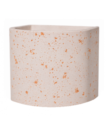 Fioriera semicircolare in cemento calcestruzzo per esterno - colore Bianco travertino - senza zoccolatura - cm Ø 65x70h - CAM