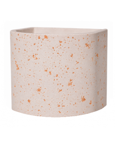 Fioriera semicircolare in cemento calcestruzzo per esterno - colore Bianco travertino - senza zoccolatura - cm Ø 65x70h - CAM