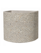 Fioriera semicircolare in cemento calcestruzzo per esterno - colore Grigio sabbiato - senza zoccolatura - cm Ø65x70h - CAM