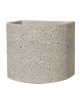 Fioriera semicircolare in cemento calcestruzzo per esterno - colore Grigio sabbiato - senza zoccolatura - cm Ø65x70h - CAM