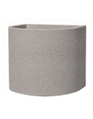 Fioriera semicircolare in cemento calcestruzzo per esterno - colore Bianco sabbiato - senza zoccolatura - cm Ø 65x70h - CAM