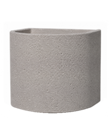 Fioriera semicircolare in cemento calcestruzzo per esterno - colore Bianco sabbiato - senza zoccolatura - cm Ø 65x70h - CAM
