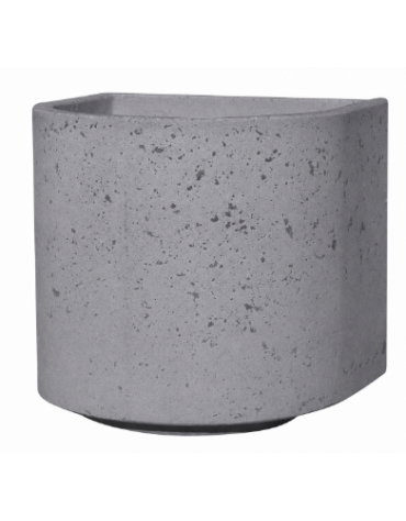 Fioriera semicircolare in cemento calcestruzzo per esterno - colore Grigio pietra - con zoccolatura - cm Ø 65x70h - CAM