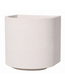 Fioriera semicircolare in cemento calcestruzzo per esterno - colore Bianco pietra - con zoccolatura - cm Ø 65x70h - CAM