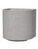 Fioriera semicircolare in cemento calcestruzzo per esterno - colore Grigio travertino - con zoccolatura - cm Ø 65x70h - CAM