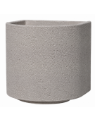 Fioriera semicircolare in cemento calcestruzzo per esterno - colore Bianco sabbiato - con zoccolatura - cm Ø 65x70h - CAM