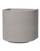 Fioriera semicircolare in cemento calcestruzzo per esterno - colore Bianco sabbiato - con zoccolatura - cm Ø 65x70h - CAM