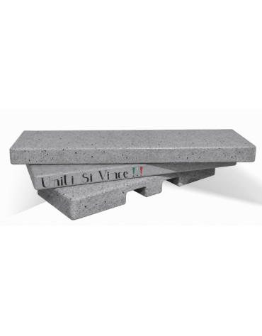 Panchina a gradini in cemento calcestruzzo per arredo urbano - colore Grigio pietra - cm 200x157x43h - Conforme ai CAM