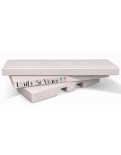 Panchina a gradini in cemento calcestruzzo per arredo urbano - colore Bianco pietra - cm 200x157x43h - Conforme ai CAM